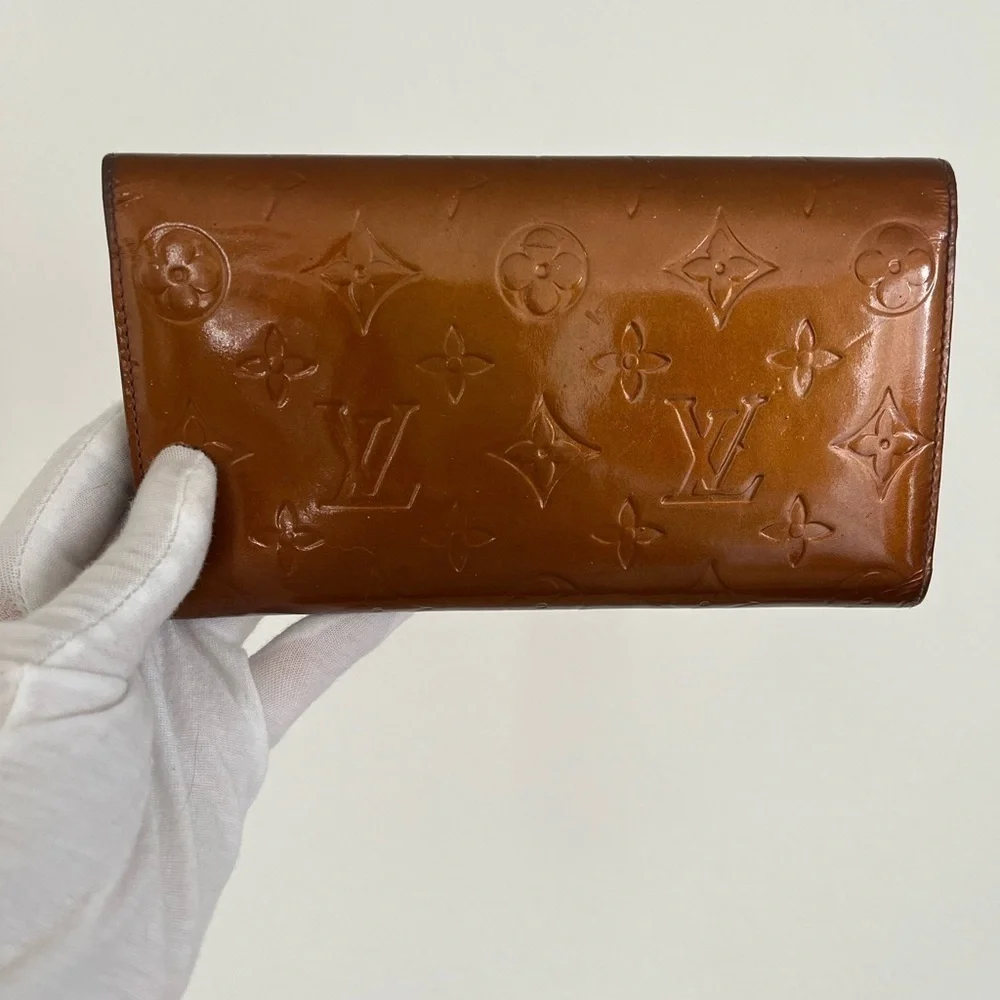 Louis Vuitton Bronze Vernis International Wallet Vintage Rare Color
